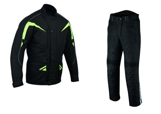 Warrior Gears® Pro Arc 10000 Cordura Fabric Waterproof Suits Men, Motorcycle Jacket and Motorcycle Trousers with CE Protective Armours, Motorbike Waterproof Suits for Men