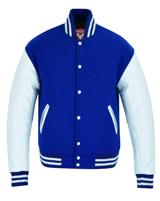 Warrior Gears® Varsity Jacket Classical Original Design | Pure Wool Body | 100% Real Cowhide Leather Sleeves - Warrior Gears