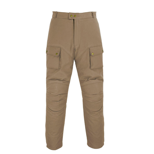Warrior Gears® Men's Wax Cotton Waxed Motorcycle Trousers, Motorbike Pants Waterproof - Tan - Warrior Gears