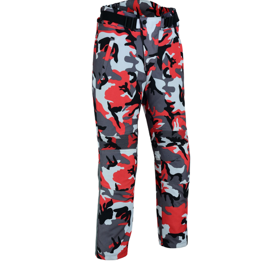 Warrior Gears 3M Motorbike Textile Trousers - Camo Red