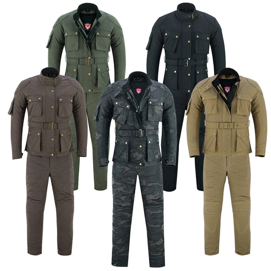 Warrior Gears LADIES Motorcycle Waxed Cotton Breathable Mesh Lining Suit