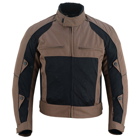 Warrior Gears Mens Air Mesh Motorbike Jackets with Armours Brown