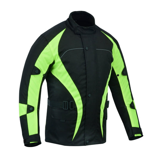 Warrior Gears® Hi Vis Bulls Motorcycle Jacket Men's Waterproof-Black - Warrior Gears