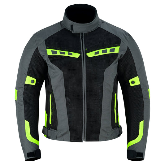 Warrior Gears® Motorbike Air Mesh Summer Waterproof Removable Lining CE Armour 3M Reflectors Motorcycle Jacket for Men