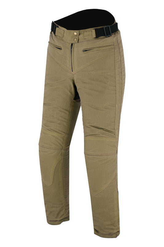 Warrior Gears Ladies Waxed Cotton Motorbike Trouser Tan