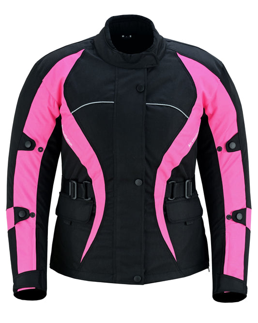 Warrior Gears Ladies Motorcycle Textile Jacket – 600D Cordura, Waterproof, Breathable, CE Armour, Removable Lining
