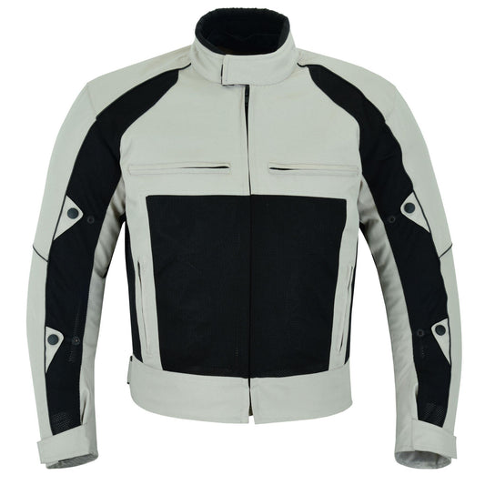Warrior Gears® Air Mesh Motorcycle Jacket for men - Black & Beige - Warrior Gears