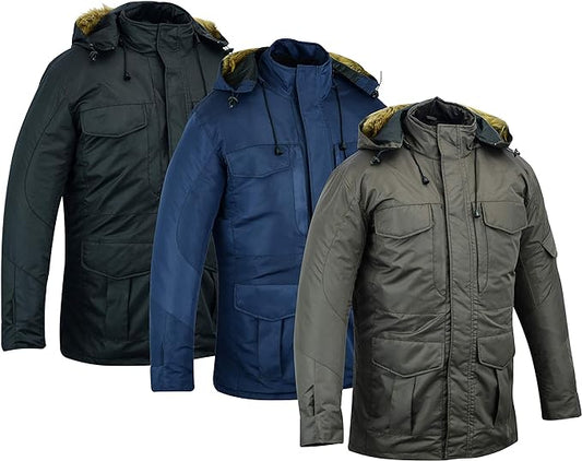 Warrior Gears Men’s Parka Jacket With Armours
