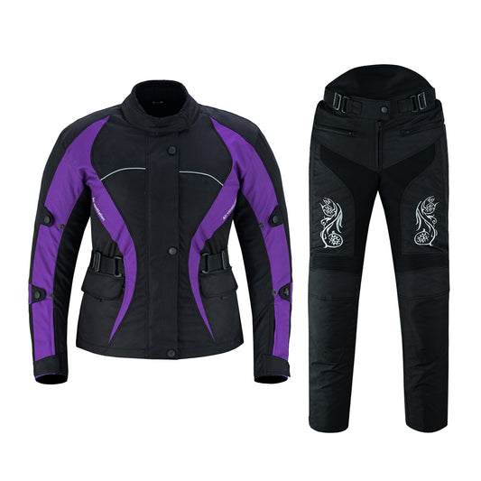 WARRIOR Gears NEW Ladies Motorcycle Textile Suit 600D Cordura Waterproof Breathable Ventilation CE Armour Removable Lining Womens Motorbike Bikers Protection Suit