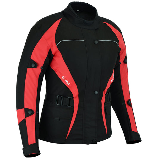 WARRIOR Gears NEW Ladies Motorcycle Textile 600D Cordura Waterproof Breathable Ventilation CE Armour Removable Lining Womens Motorbike Bikers Protection Jacket