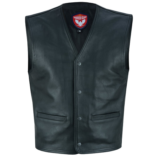 Warrior Gears PREMIUM 1.1MM COWHIDE Genuine Leather Motorcycle Leather Vest | Genuine Leather Climax Lined Biker Waistcoat