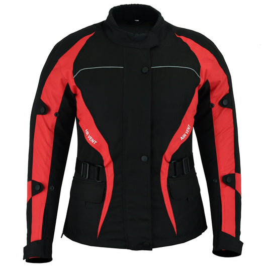WARRIOR Gears NEW Ladies Motorcycle Textile 600D Cordura Waterproof Breathable Ventilation CE Armour Removable Lining Womens Motorbike Bikers Protection Jacket
