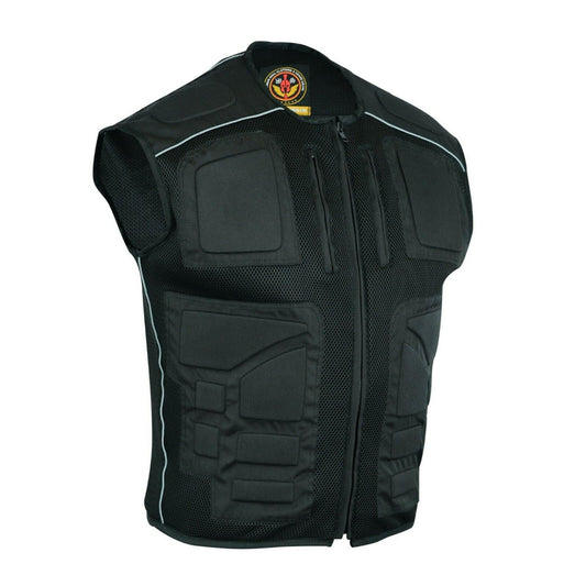 Warrior Gears® Textile Mesh Motorcycle Vests for Men, Men's Padded Motorbike Vest Waistcoat - Warrior Gears