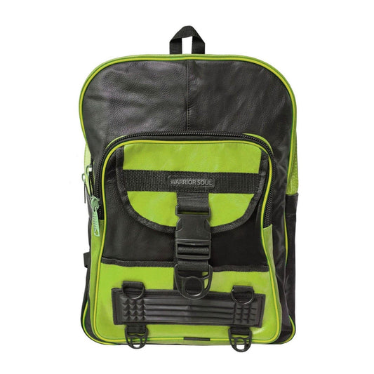 Warrior Gears® Leather Motorcycle Cycling Backpack Expandable Rucksack - Green - Warrior Gears