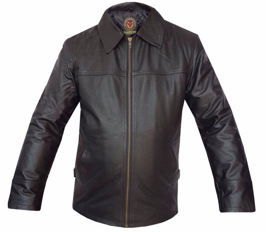 Harrington London Mens Classic Nappa Leather Jacket - Black - Warrior Gears