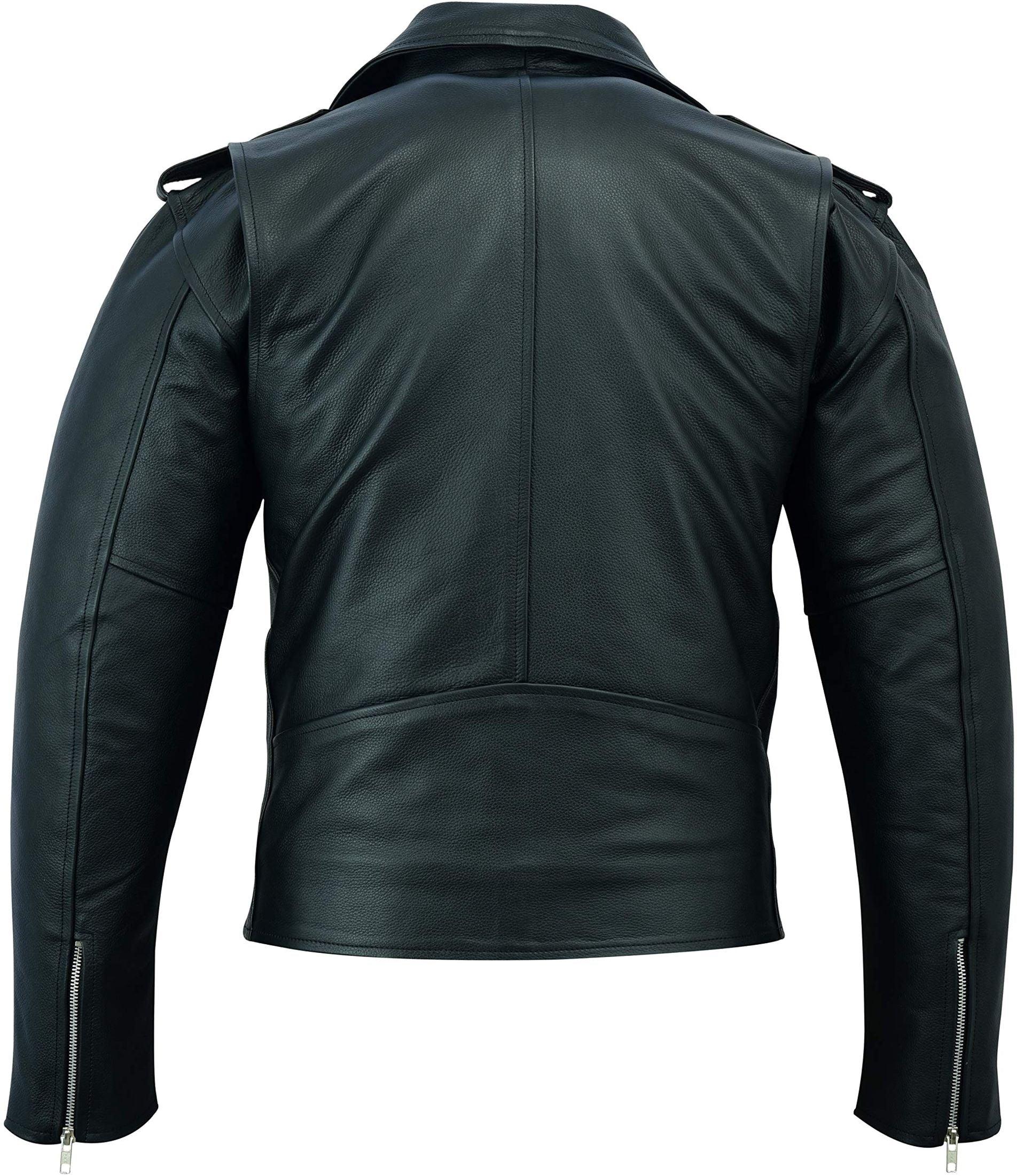 Warrior Gears® Perfecto Marlo Brando Leather Motorcycle Jacket for Men | Cowhide- Black - Warrior Gears