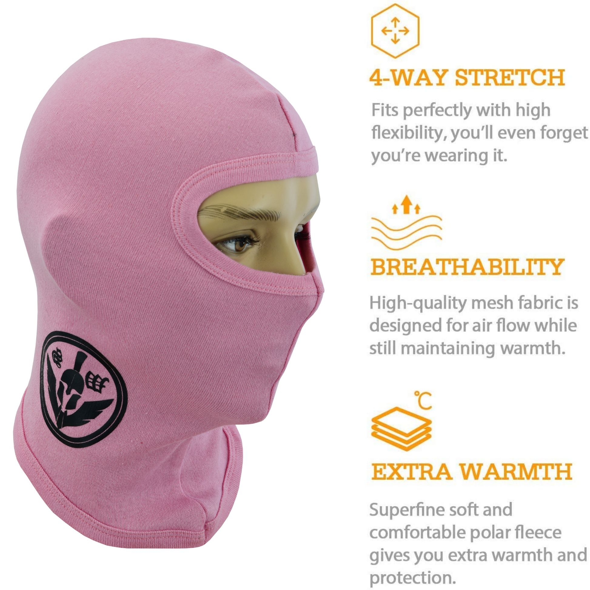 Warrior Gears®100% Cotton Motorcycle Balaclava | Face Mask -Pink - Warrior Gears