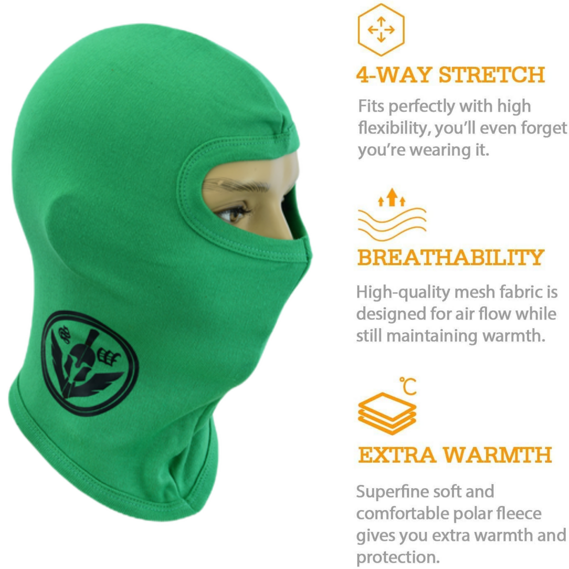 Warrior Gears®100% Cotton Motorcycle Balaclava | Face Mask -Green - Warrior Gears