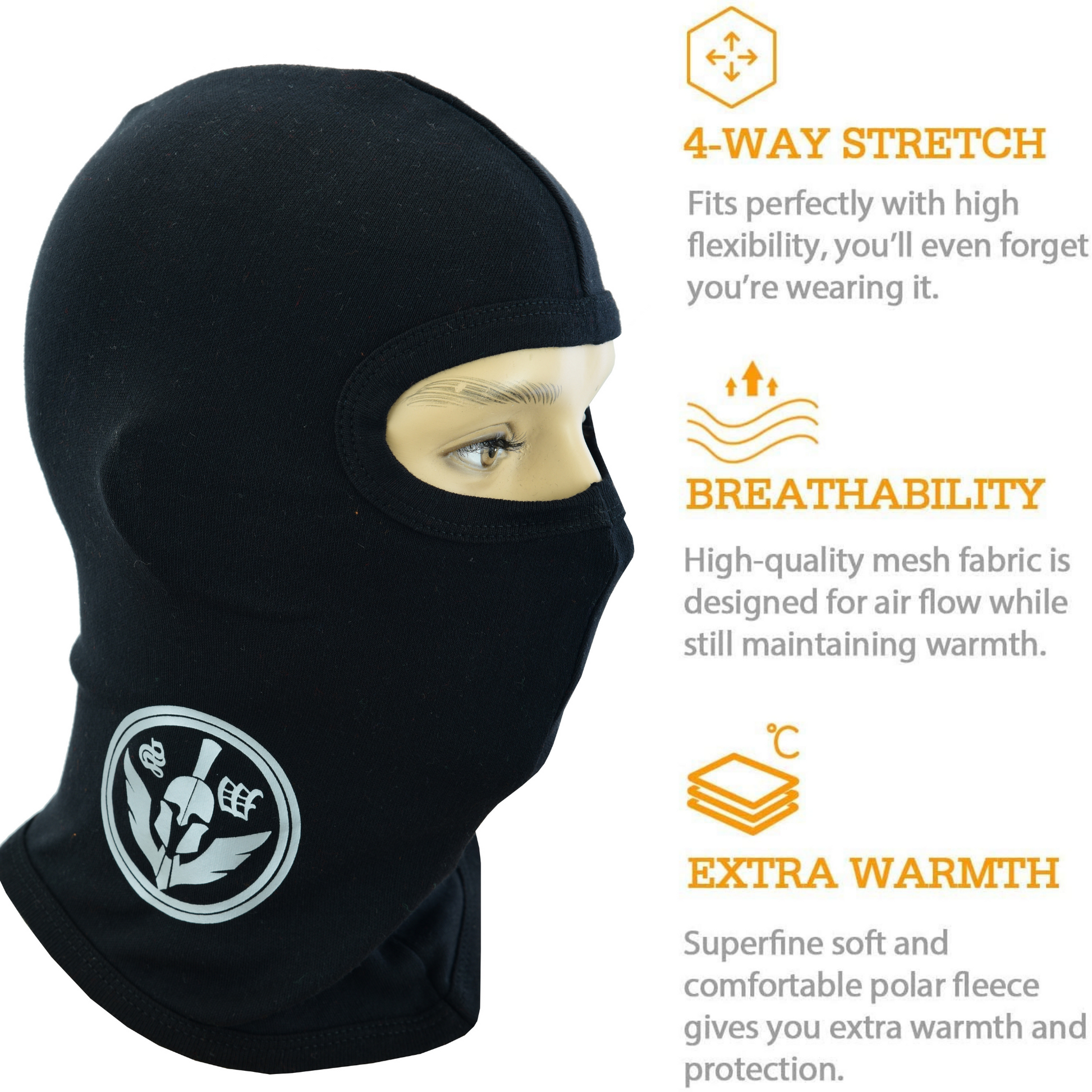 Warrior Gears®100% Cotton Motorcycle Balaclava | Face Mask -Black - Warrior Gears