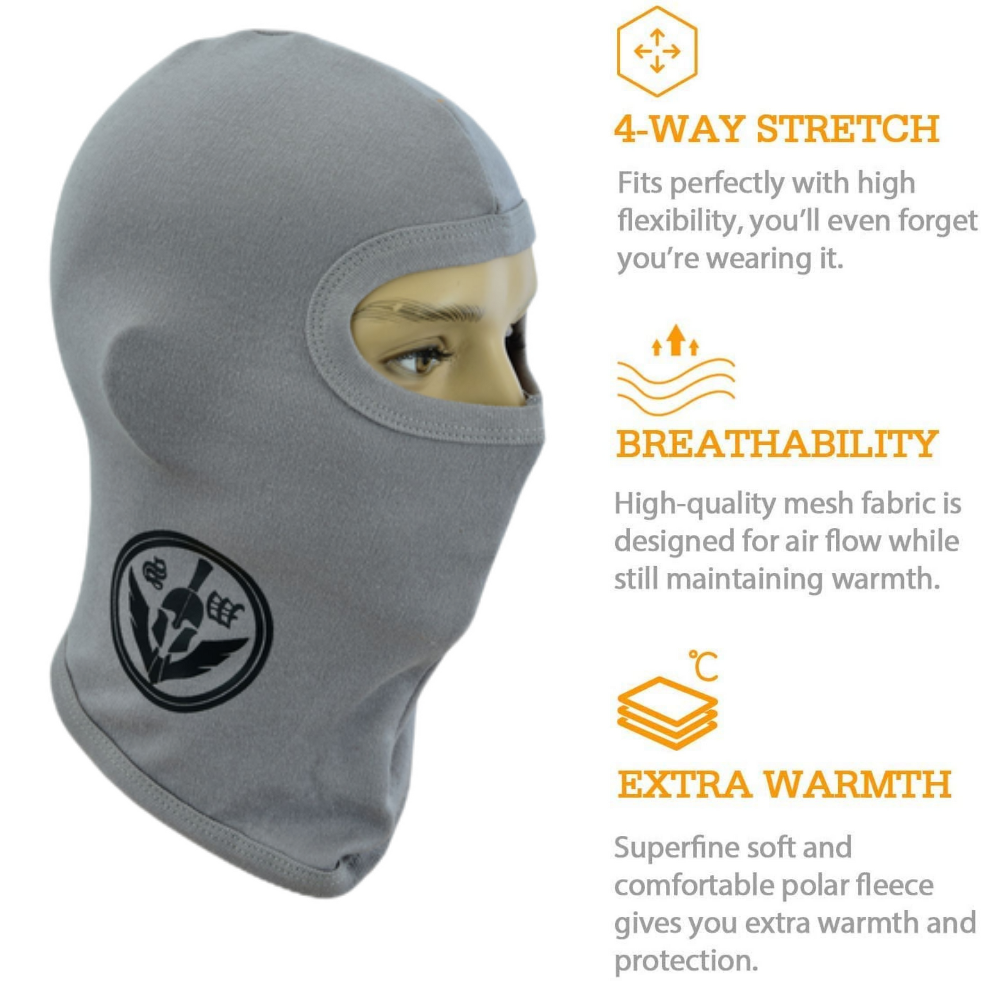 Warrior Gears®100% Cotton Motorcycle Balaclava | Face Mask - Grey - Warrior Gears
