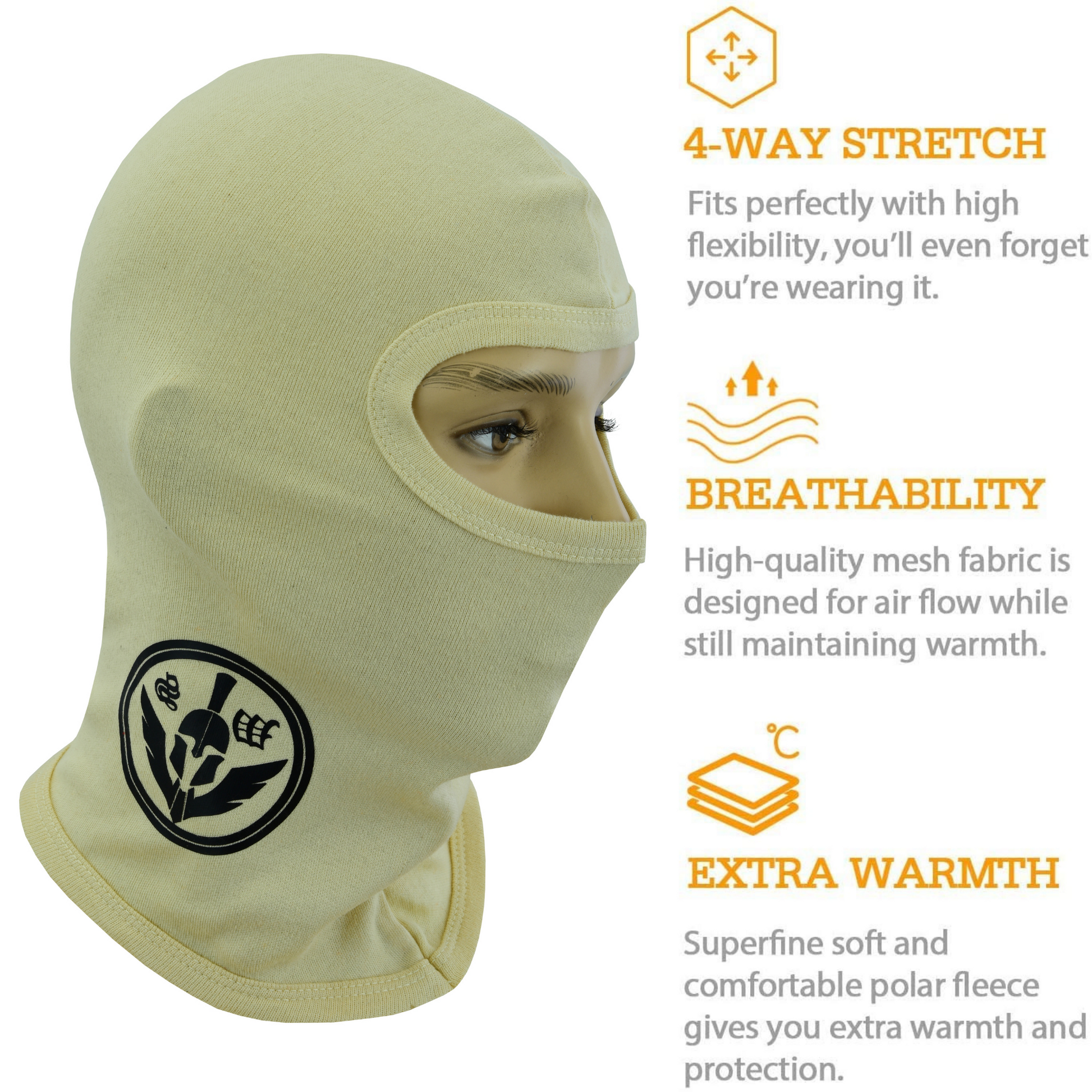Warrior Gears®100% Cotton Motorcycle Balaclava | Face Mask - Beige - Warrior Gears