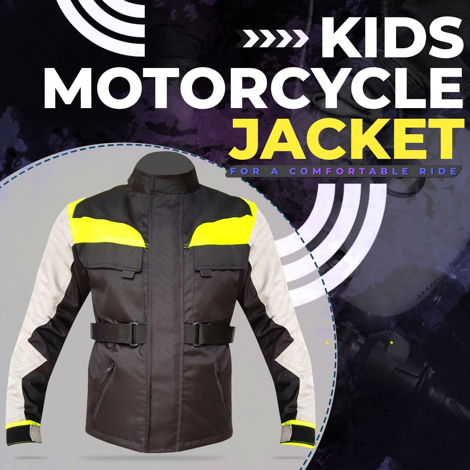 Warrior Gears® Kids Motorcycle Jacket Hi-Vis Armoured Boys Biker Jackets - Warrior Gears