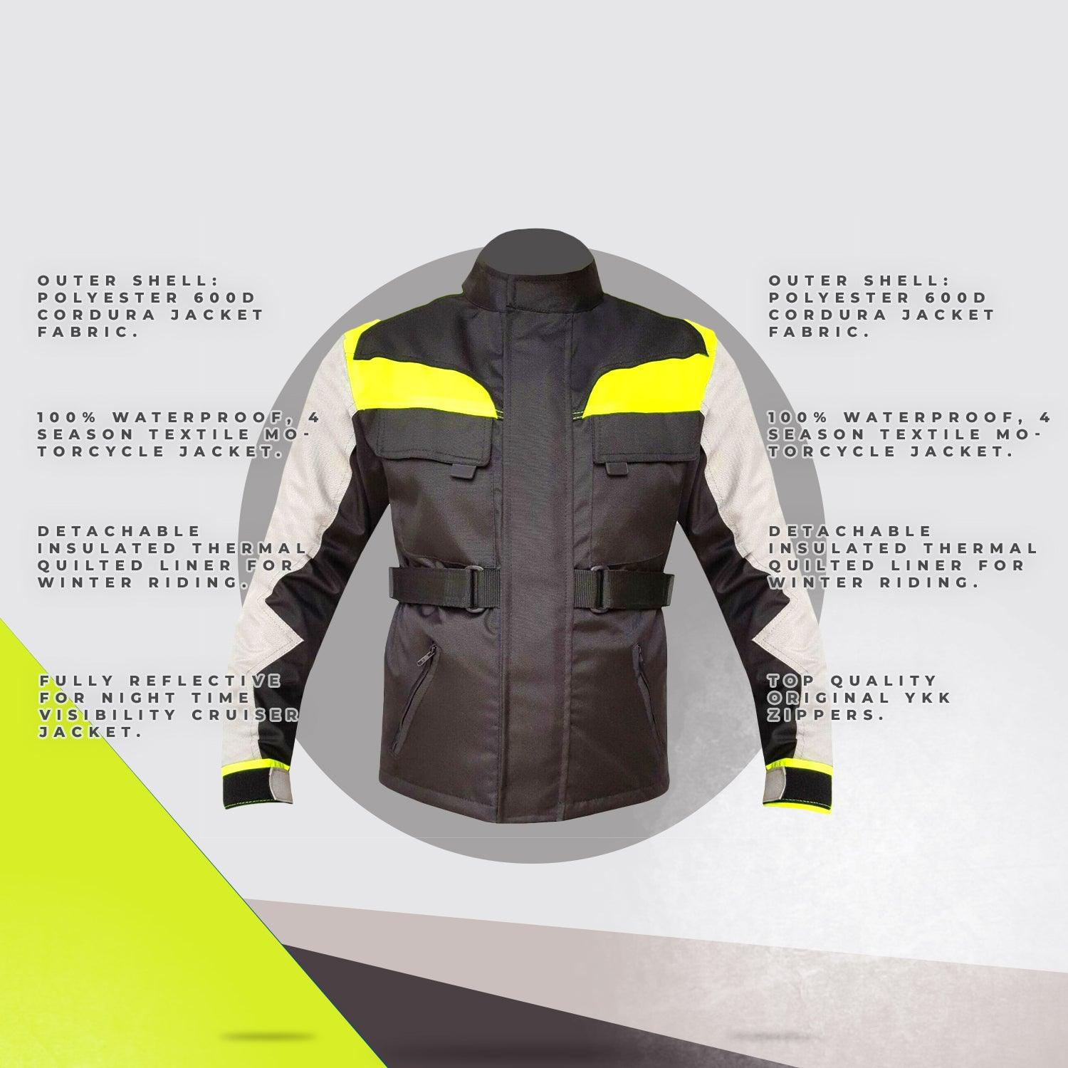 Warrior Gears® Kids Motorcycle Jacket Hi-Vis Armoured Boys Biker Jackets - Warrior Gears