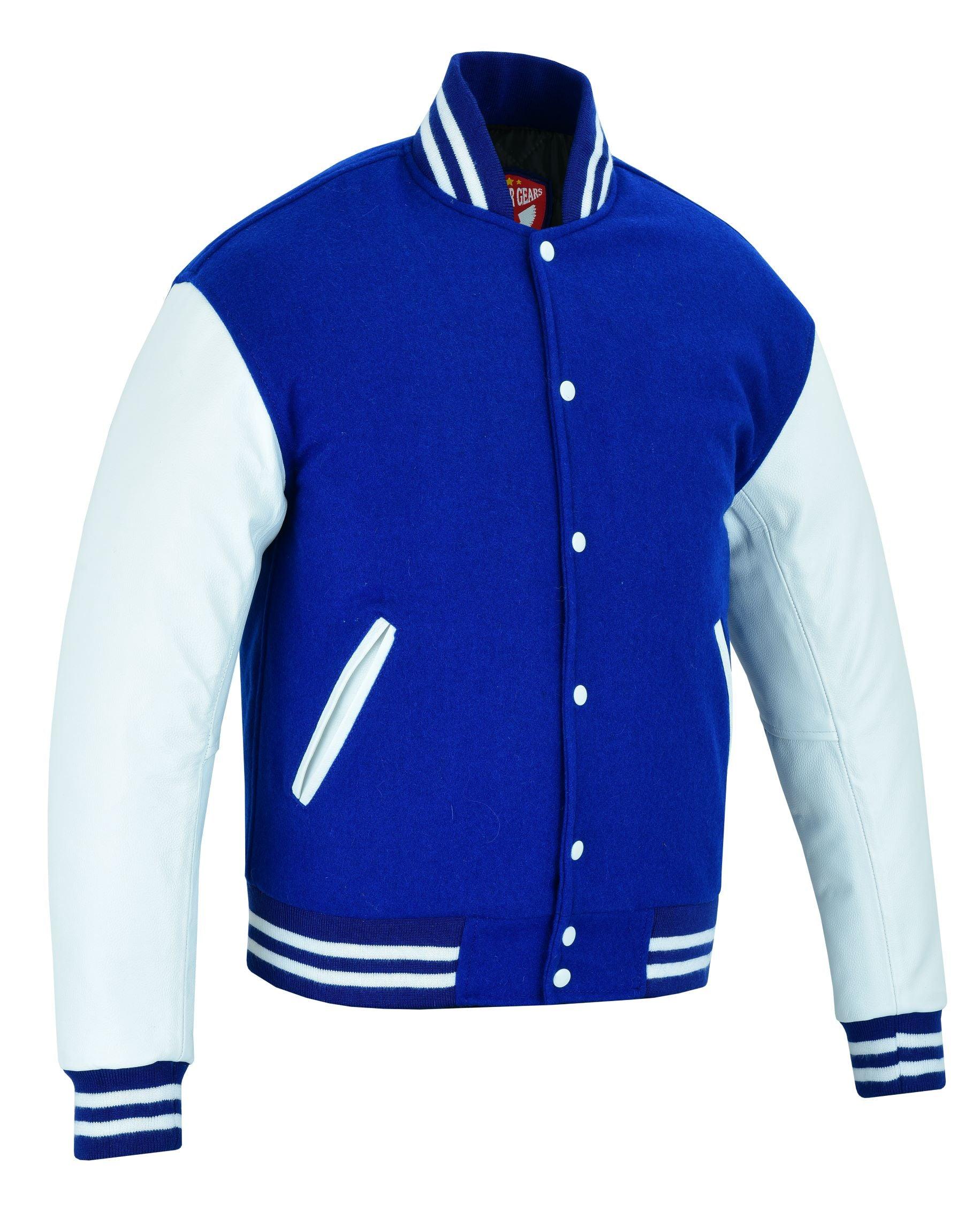 Warrior Gears® Varsity Jacket Classical Original Design | Pure Wool Body | 100% Real Cowhide Leather Sleeves - Warrior Gears