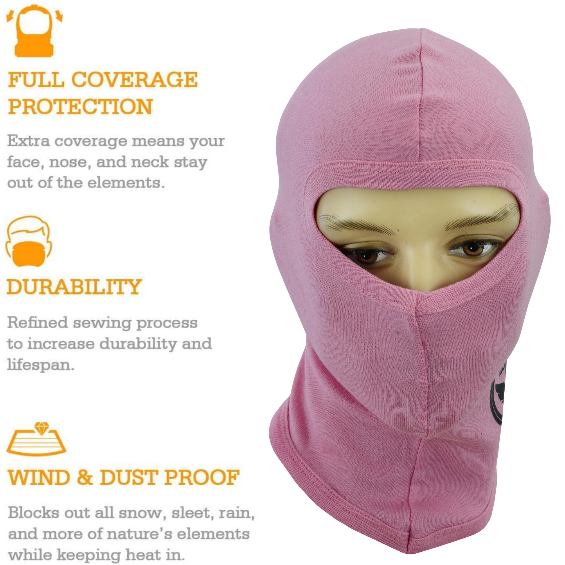 Warrior Gears®100% Cotton Motorcycle Balaclava | Face Mask -Pink - Warrior Gears