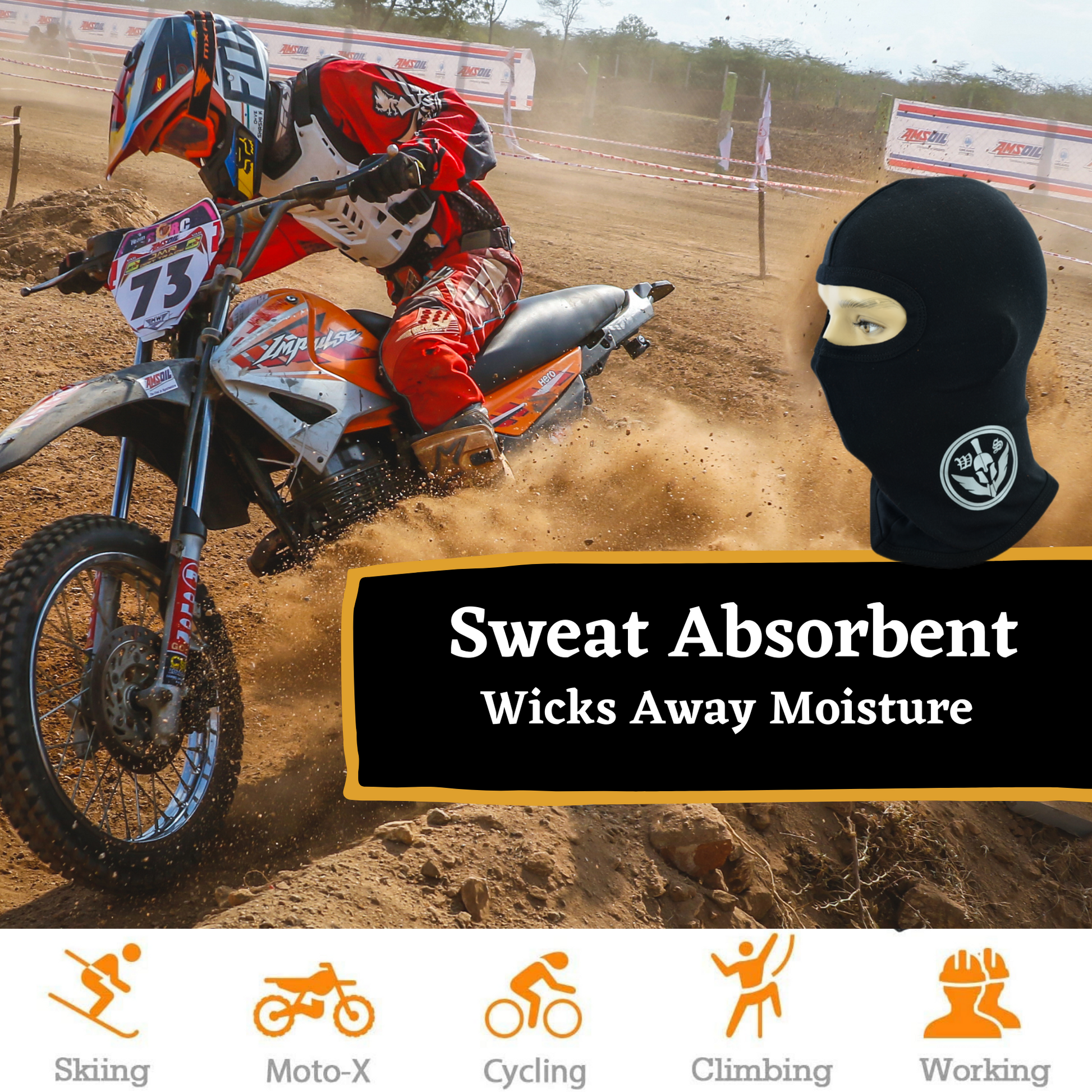 Warrior Gears®100% Cotton Motorcycle Balaclava | Face Mask -Black - Warrior Gears