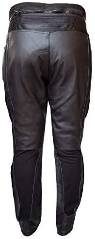 Warrior Gears® Mens All Black Racing Motorcycle Motorbike Cowhide Leather CE Protection Trousers - Warrior Gears