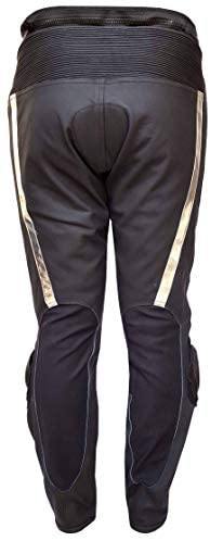 Warrior Gears® GP Rush Flag Style Mens Motorcycle Trousers leather Motorbike pants | Matt Cowhide | CE Armours |1.2mm Leather | Racing - Warrior Gears
