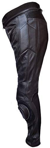Warrior Gears® Mens All Black Racing Motorcycle Motorbike Cowhide Leather CE Protection Trousers - Warrior Gears