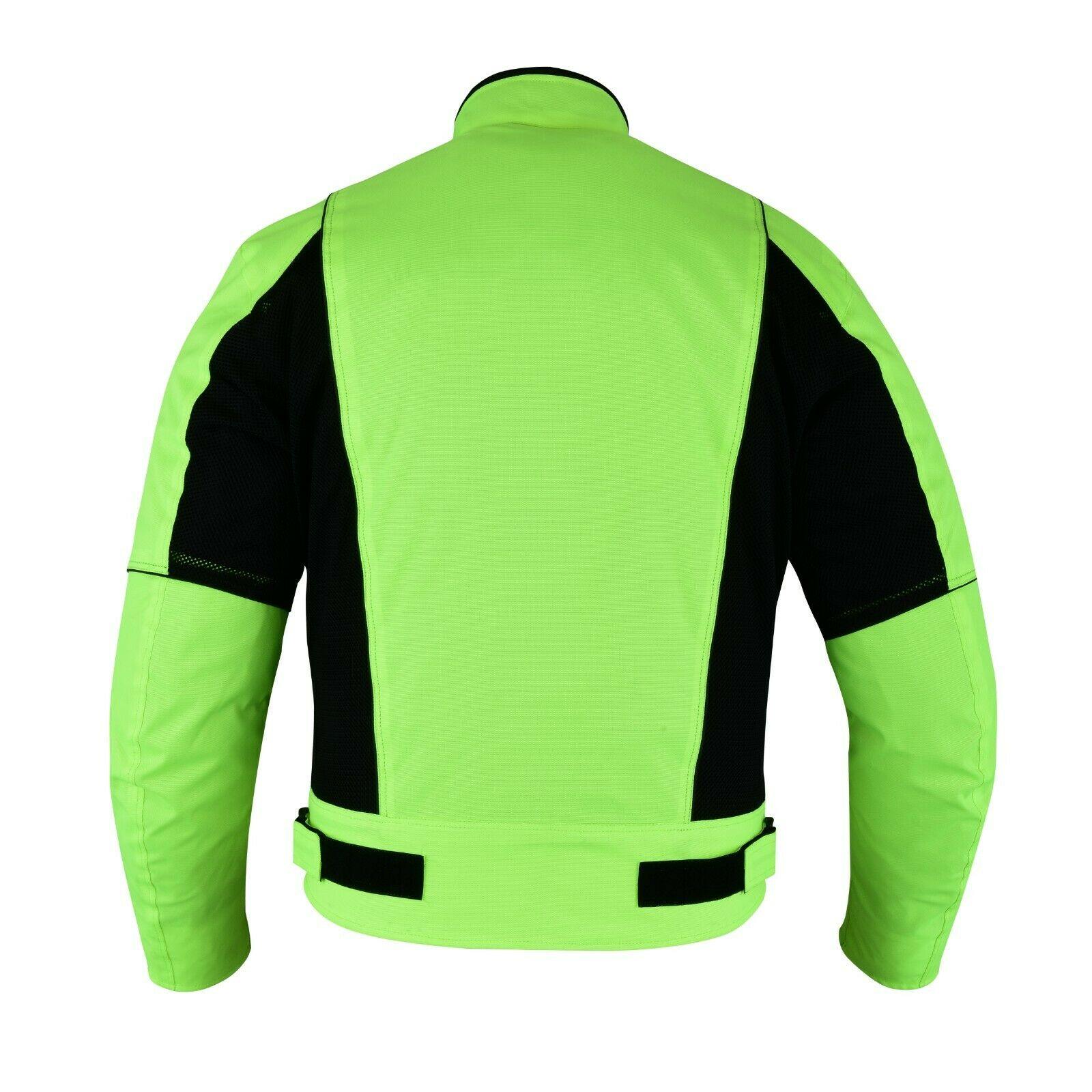 Warrior Gears® Air Mesh Motorcycle Jacket for men - Black & Hivis - Warrior Gears