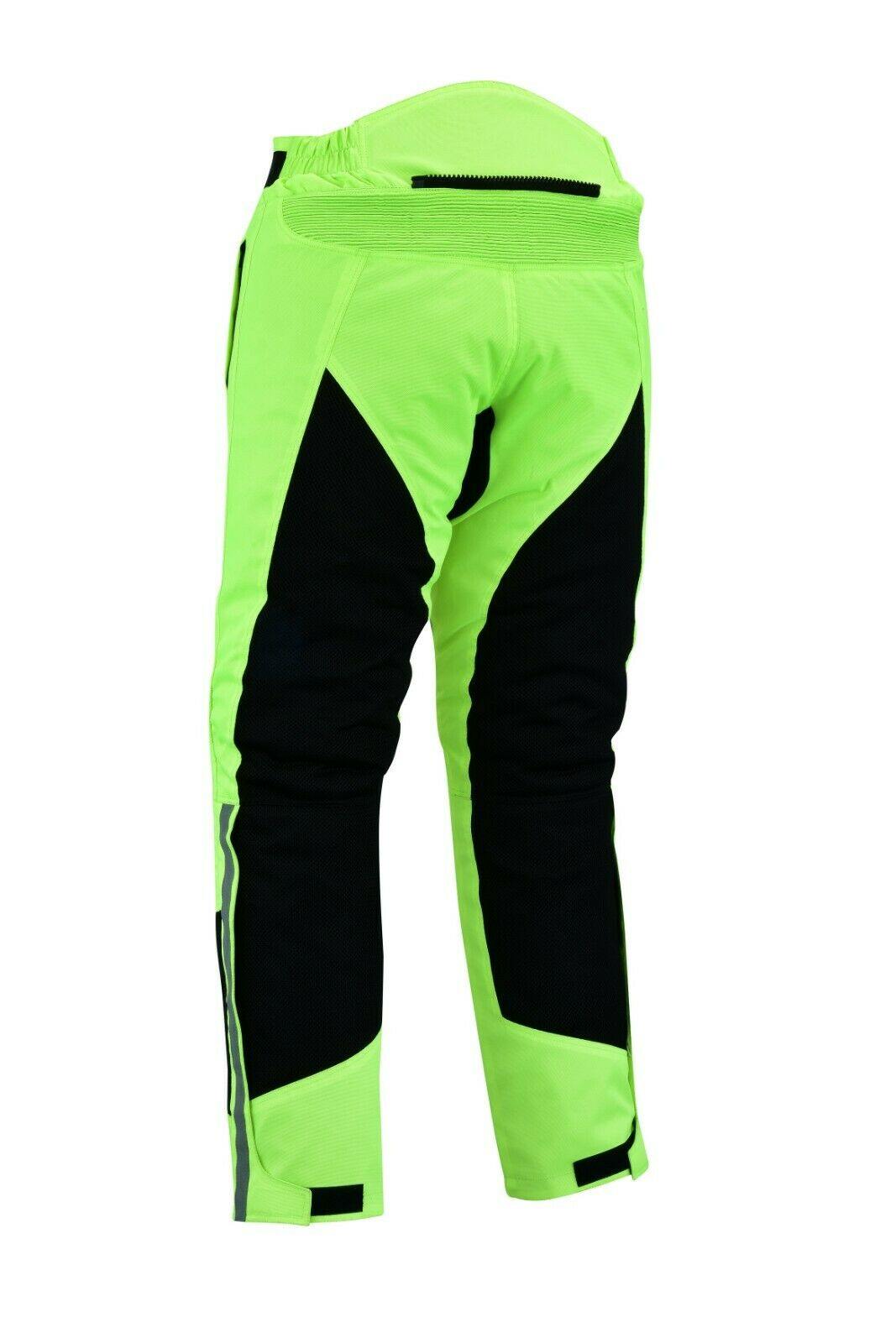 Warrior Gears® Air Mesh Motorcycle Trousers for men Textile Motorbike Pants With Removable Lining - Black & Hivis - Warrior Gears