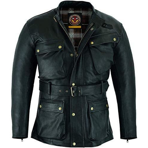 Warrior Gears® Mens Motorcycle Jacket, Premium CE Armour Genuine Nappa Cowhide Leather Bikers Jacket For Riding Touring - Warrior Gears