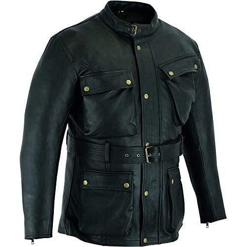 Warrior Gears® Mens Motorcycle Jacket, Premium CE Armour Genuine Nappa Cowhide Leather Bikers Jacket For Riding Touring - Warrior Gears