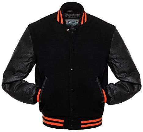Warrior Gears® Classic Hybrid Varsity Jacket University Letterman Bomber Jackets - Pure Wool Body and Real Leather Sleeves - Warrior Gears