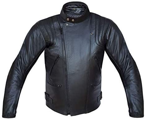 Warrior Gears® Mens Genuine Leather Biker Jacket Black | Vintage Motorcycle Jackets for Men - Warrior Gears