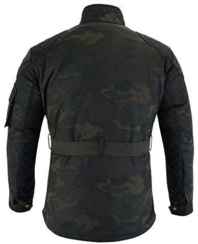 Warrior Gears® Men's Camo Waxed Cotton Motorcycle Jacket, Motorbike Top | Waterproof Lined | CE Armoured - Warrior Gears