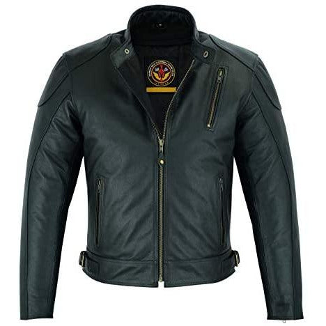 Warrior Gears® Mens Motorcycle Jacket | Premium CE Armour Nappa Cowhide Short Body Real Leather Bikers Top For Riding Touring - Warrior Gears