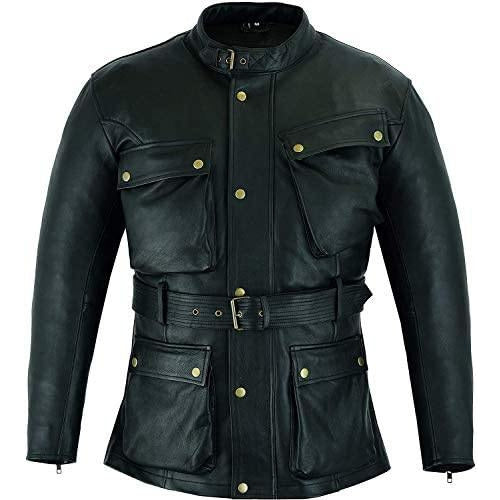 Warrior Gears® Mens Motorcycle Jacket, Premium CE Armour Genuine Nappa Cowhide Leather Bikers Jacket For Riding Touring - Warrior Gears