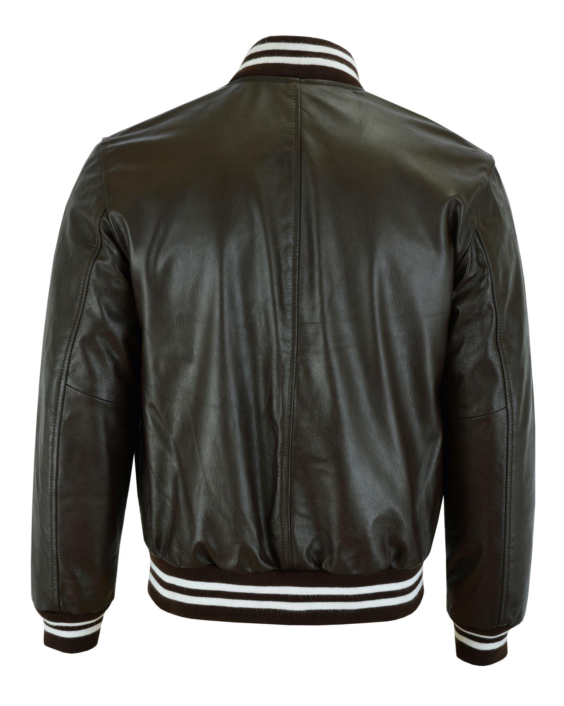 Warrior Gears® Leather Varsity Jacket | Brown Leather Body & Brown Leather Sleeves - Warrior Gears