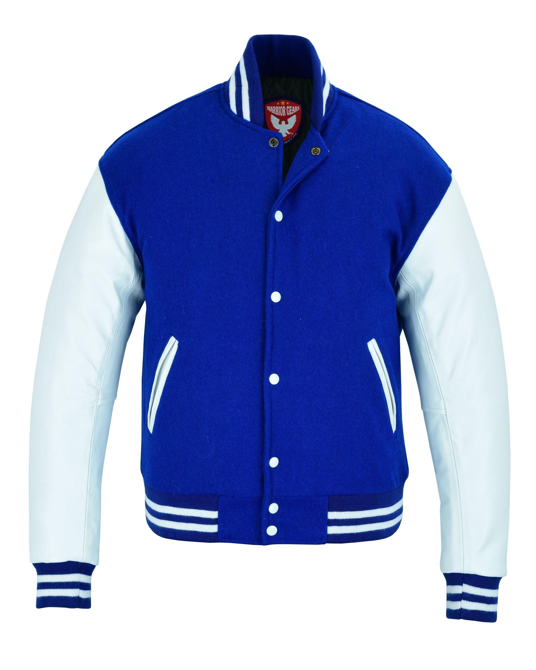 Warrior Gears® Varsity Jacket Classical Original Design | Pure Wool Body | 100% Real Cowhide Leather Sleeves - Warrior Gears