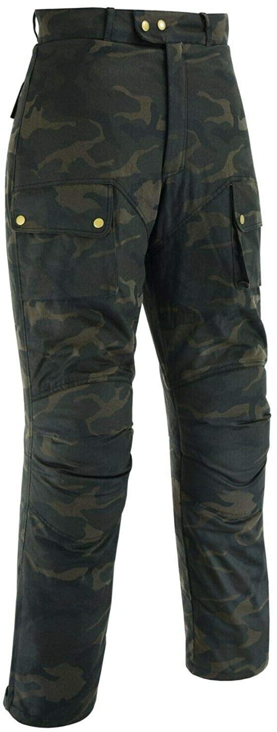 Warrior Gears Men's Waxed Cotton Motorcycle Trousers, Mens Motorbike Trouser - Warrior Gears
