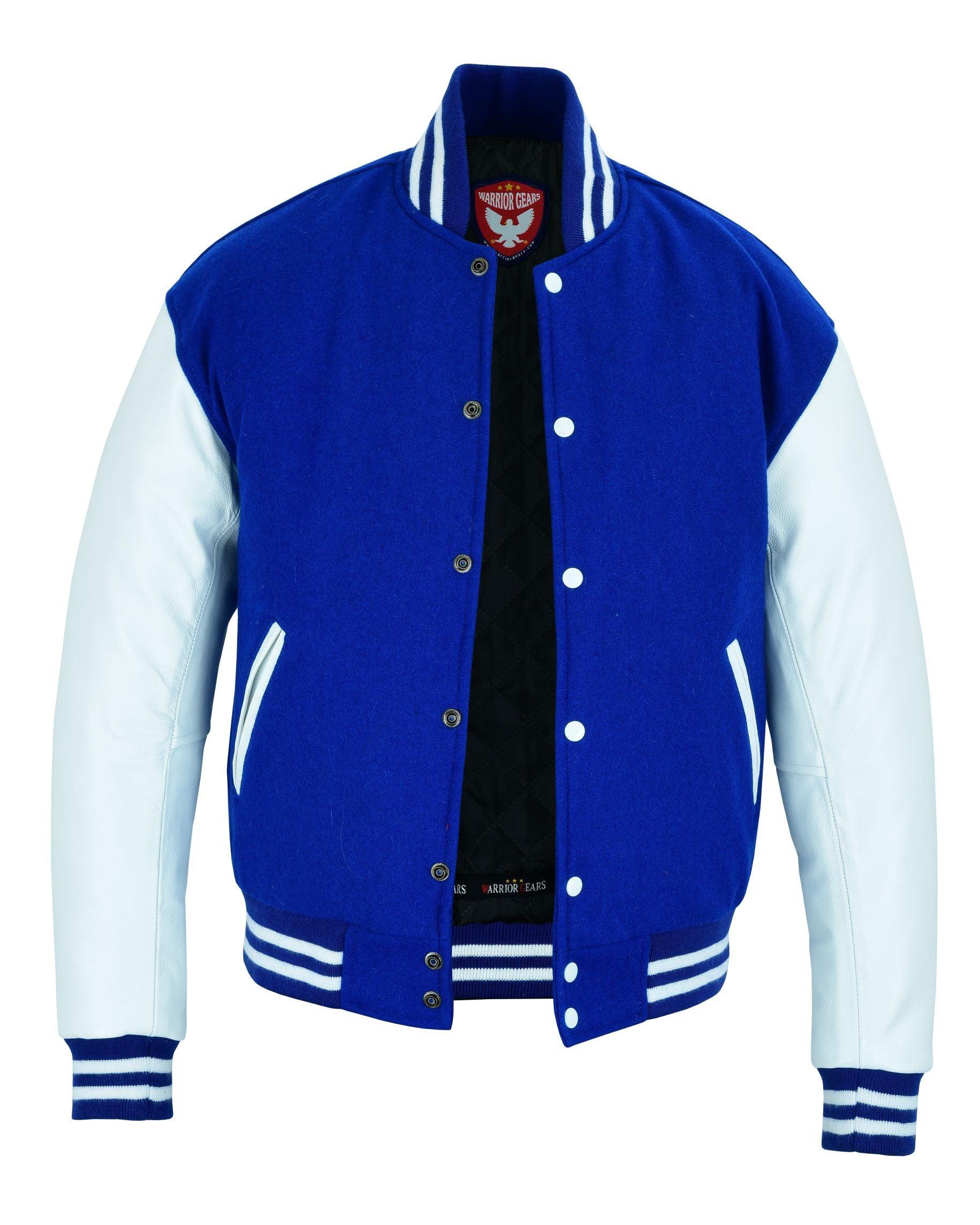 Warrior Gears® Varsity Jacket Classical Original Design | Pure Wool Body | 100% Real Cowhide Leather Sleeves - Warrior Gears