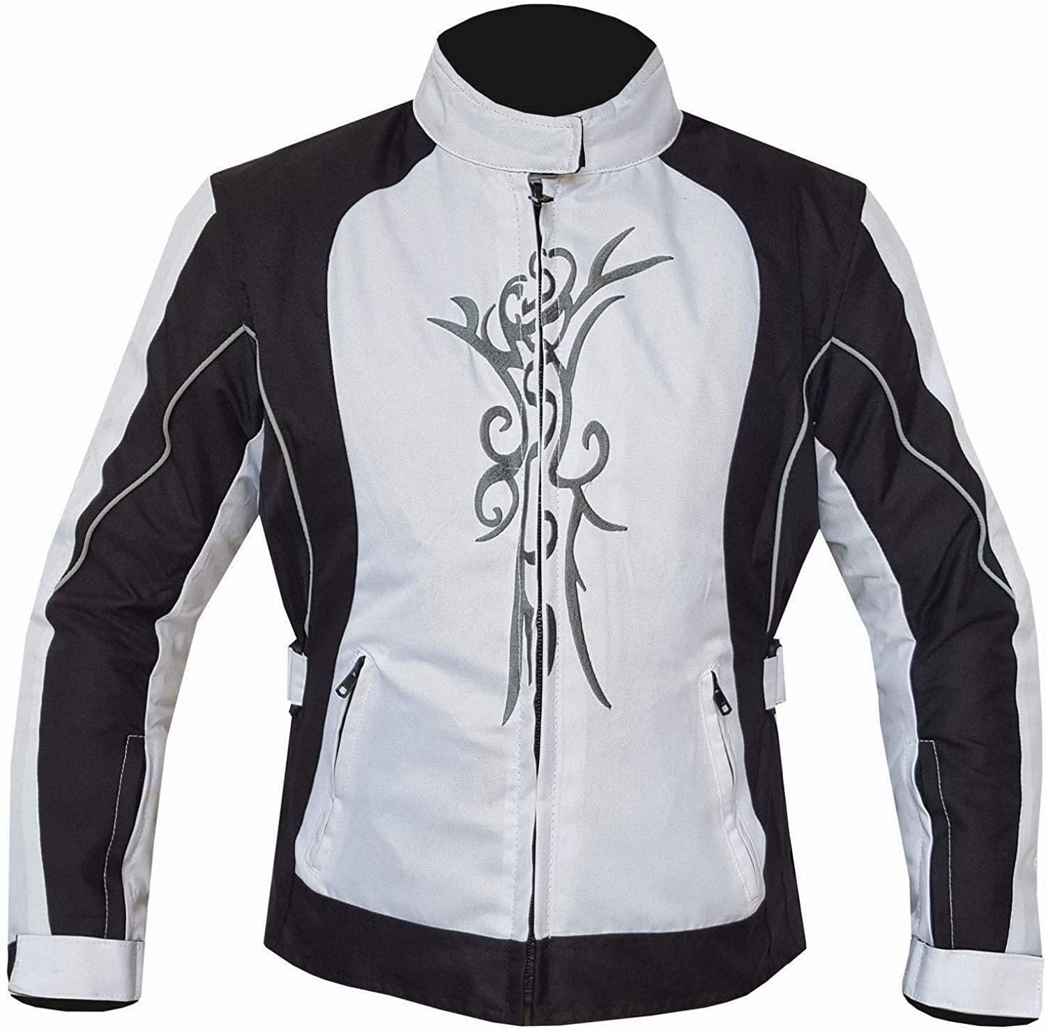 Warrior Gears Women's Graphic Embroidery Motorcycle Jacket, Waterproof Textile Jacket for Women - Warrior Gears