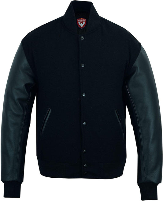 Warrior Gears® Varsity Jacket Classical Original Design | Pure Wool Body | 100% Real Cowhide Leather Sleeves - Warrior Gears