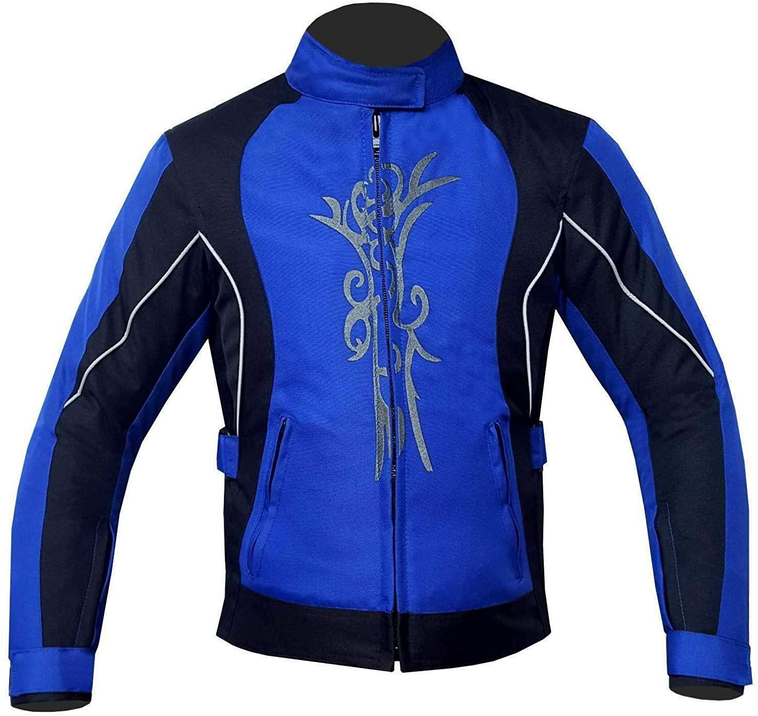Warrior Gears Women's Graphic Embroidery Motorcycle Jacket, Waterproof Textile Jacket for Women - Warrior Gears