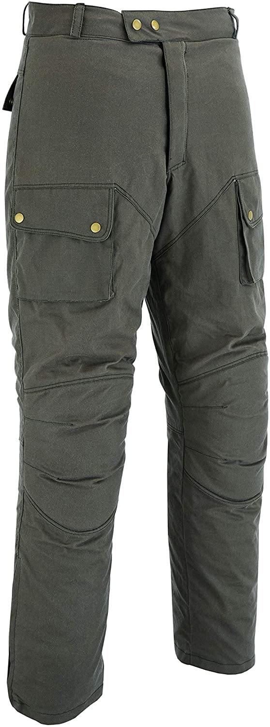 Warrior Gears Men's Waxed Cotton Motorcycle Trousers, Mens Motorbike Trouser - Warrior Gears
